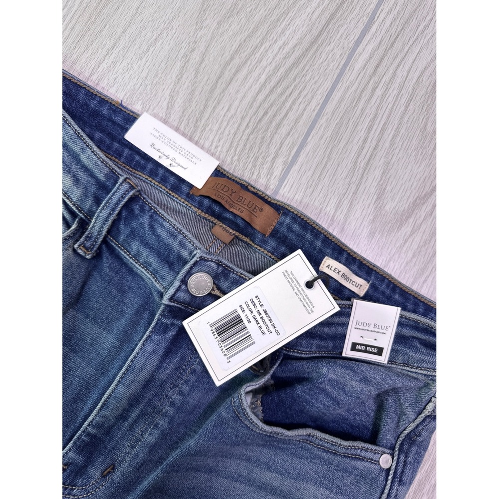 Judy Blue Alex Bootcut Mid Rise Jeans Dark Blue Wash Size 11/30 NEW - Picture 3 of 4